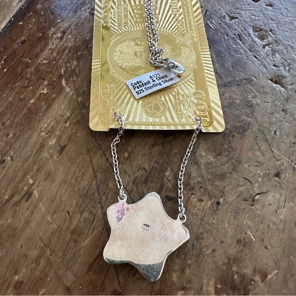 Sterling Silver 925 Cotton Candy Star Necklace Pink and Blue White 18”-20” - Picture 8 of 8